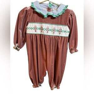 Busy Bees Smocks Nutcracker – 9M –Holiday Romper, Hand-Smocked Christmas Outfit